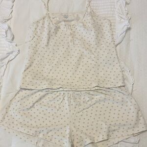 Brandy Melville Pajama Set Pink Floral/Cream